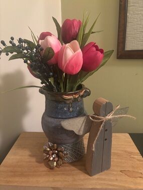 Vintage Studio Art Pottery Vase-Hand Thrown Drip Glaze